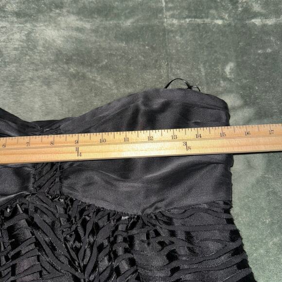 Y2K 2007 Express Silk Little Black Dress Strapless Women's Size 8 Coquette - Picture 8 of 10